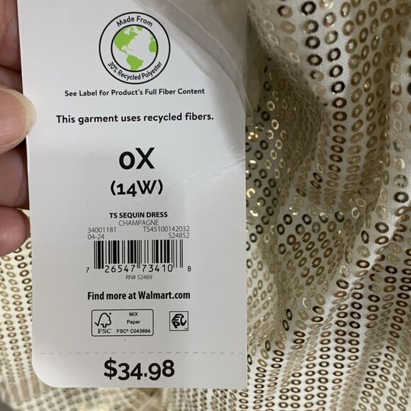 Terra Sky 0X Women’s 14 Sequin Shirt Dress - Picture 6 of 7